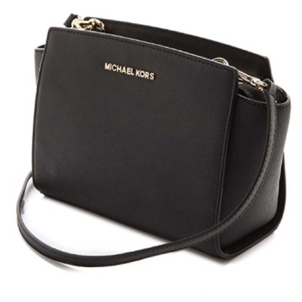 Michael Kors Selma Black Messenger Purse